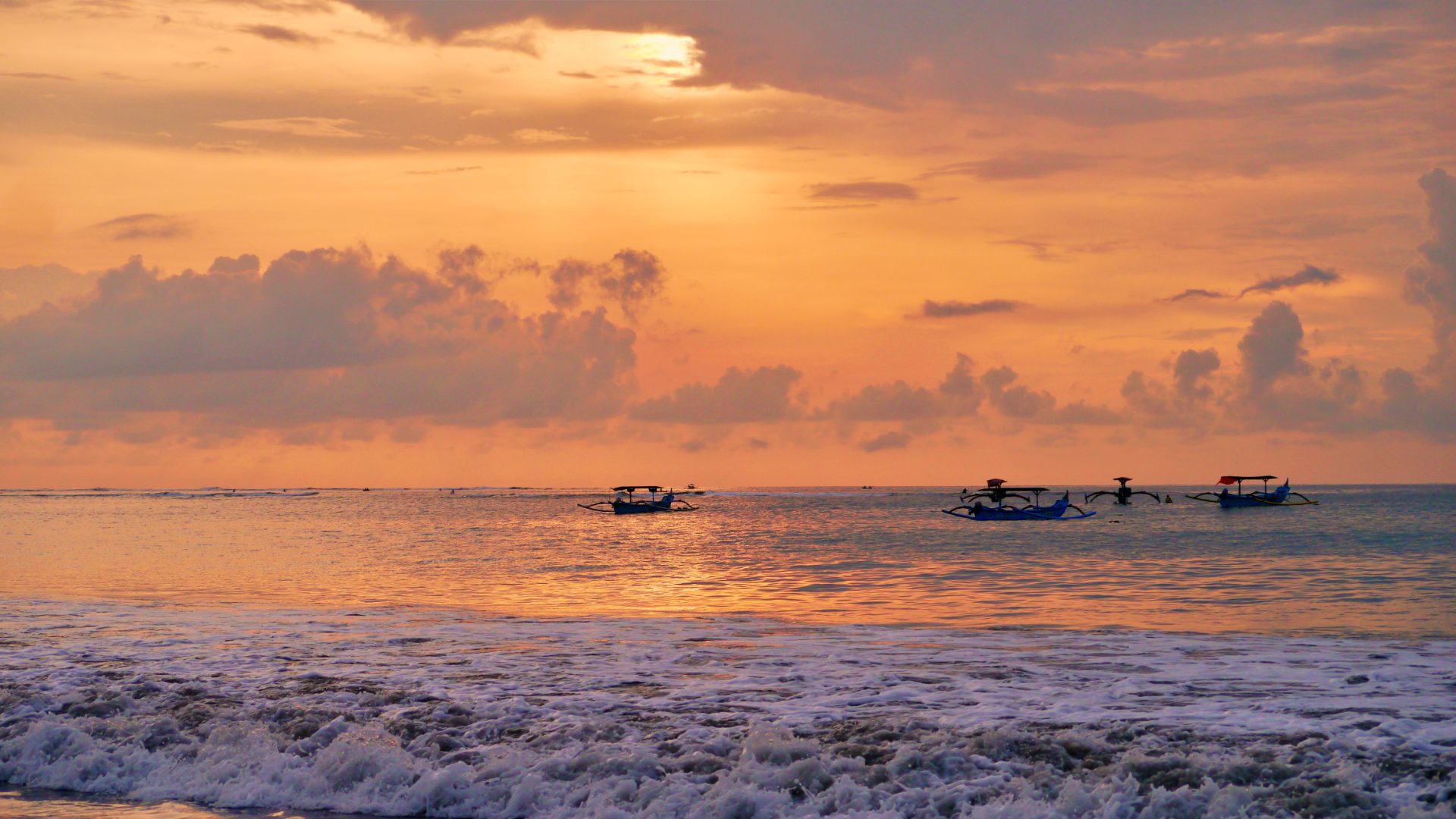 Bali beach at sunset